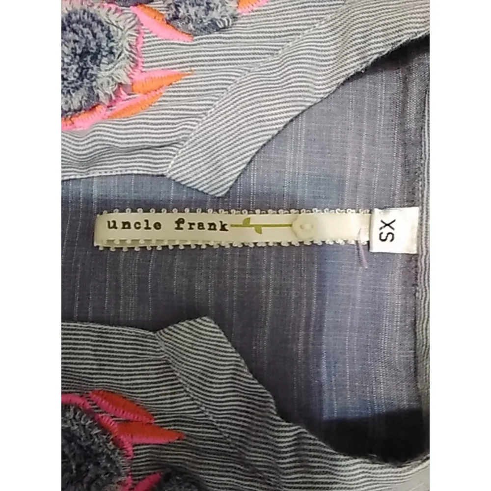 💕NWOT Uncle Frank Dress Size XS Blue Pink Floral Embroidered Sleeveless - Picture 7 of 12